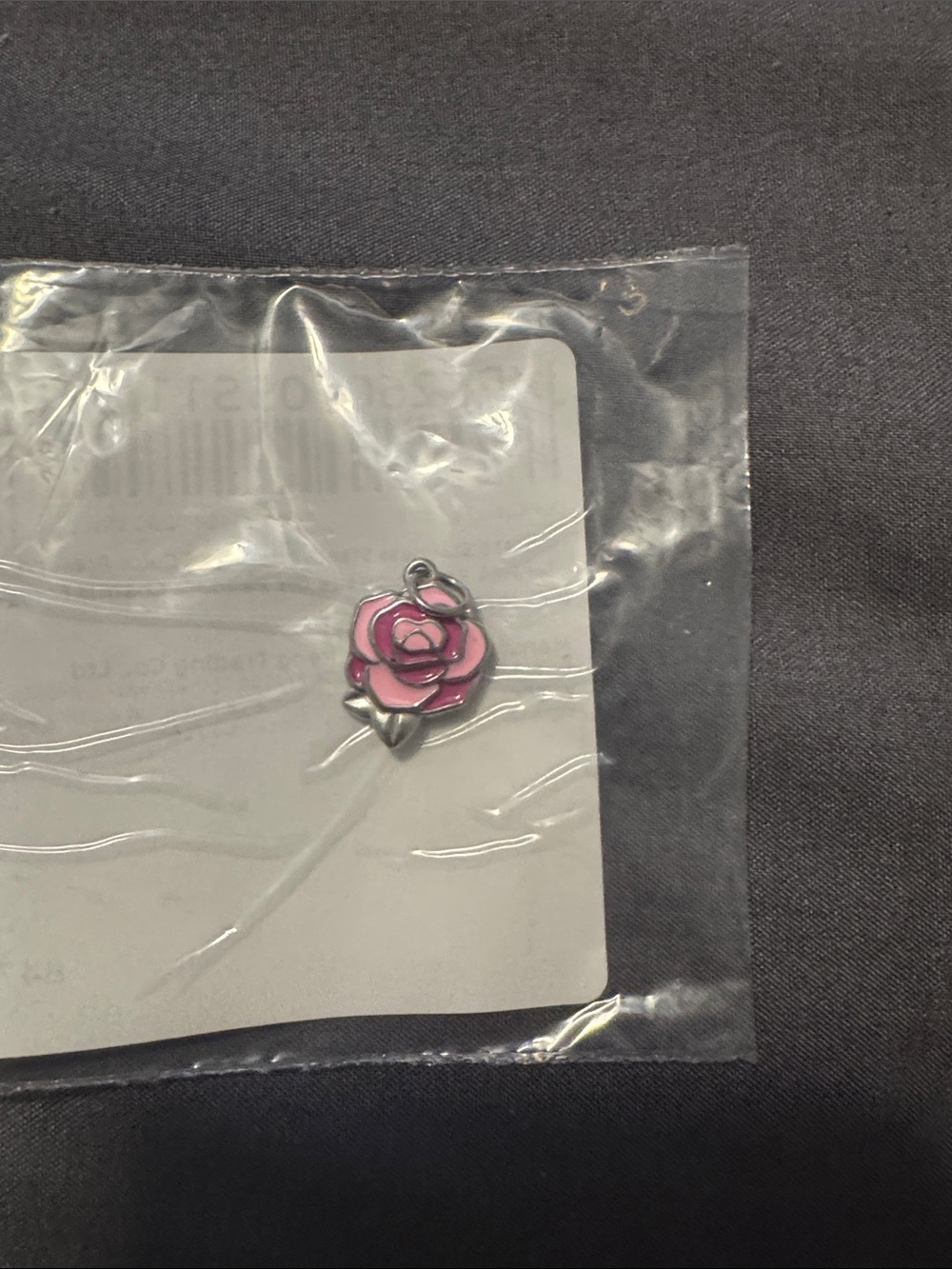 Enamel Consuela Rose Charm rose pink silver
